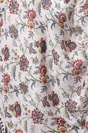 Cream Slub Dupatta with Elegant Vintage Floral Digital Print for Ethnic Charm